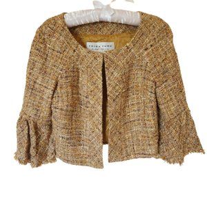Trina Turk Golden Tweed Cropped Jacket / Blazer